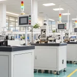 Automated connector production stations.