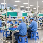 Connector assembly work at ESD benches.