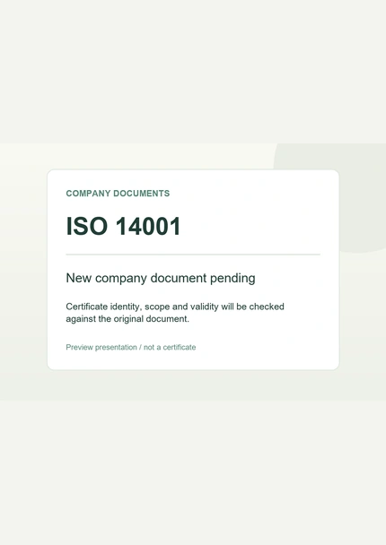 New company certificate document pending; preview card, not a certificate.