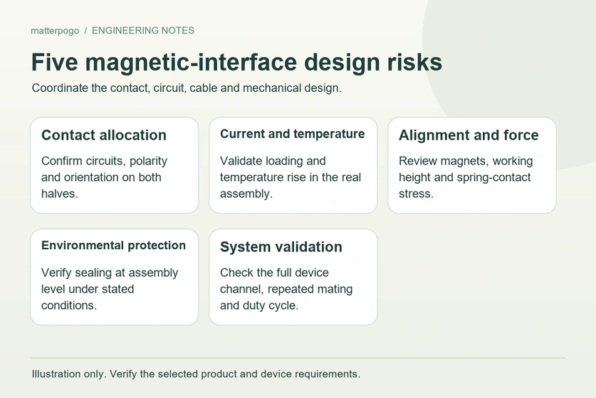 Five magnetic connector design checks