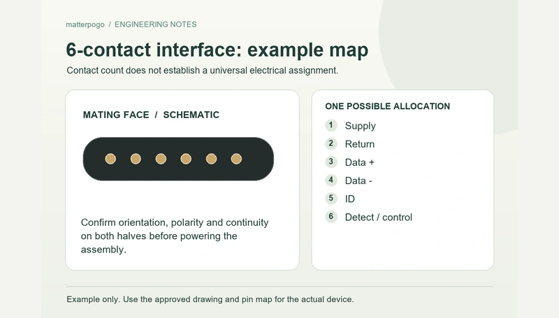 6-contact interface example allocation; not a universal pin map.