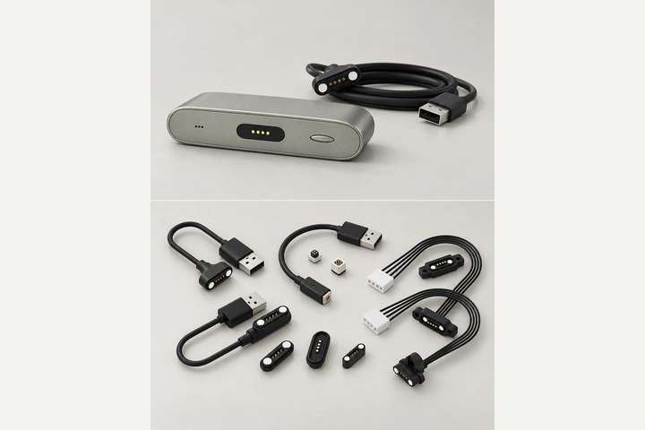 Magnetic contact interface and cable samples