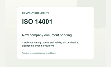 New company certificate document pending; preview card, not a certificate.