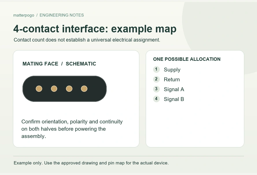 4-contact interface example allocation; not a universal pin map.