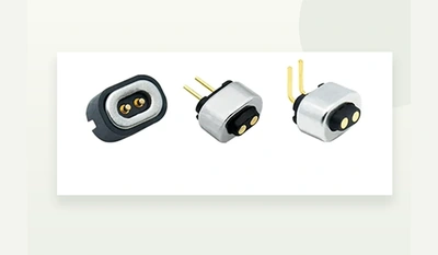 Circular two-contact connector views