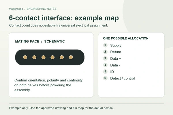 6-contact interface example allocation; not a universal pin map.