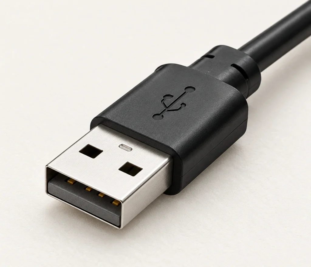 USB-A male termination with the original black overmold and strain relief.