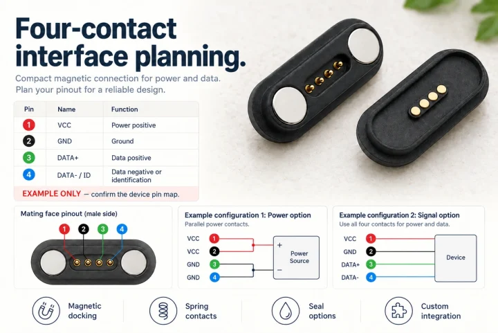 Four-contact Magnetic Connector Pinouts and Wiring