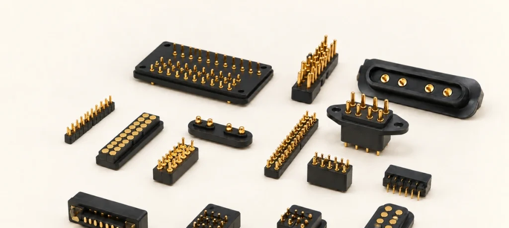 Original spring-contact assemblies with unchanged mounting holes and contact layouts.