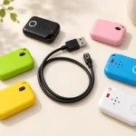 Small portable devices and a magnetic charging cable.