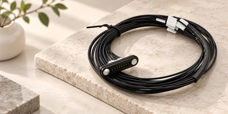 Multipole magnetic cable with open-wire termination.