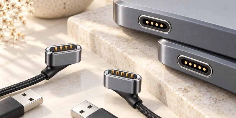 Four-contact and five-contact magnetic cable configurations.