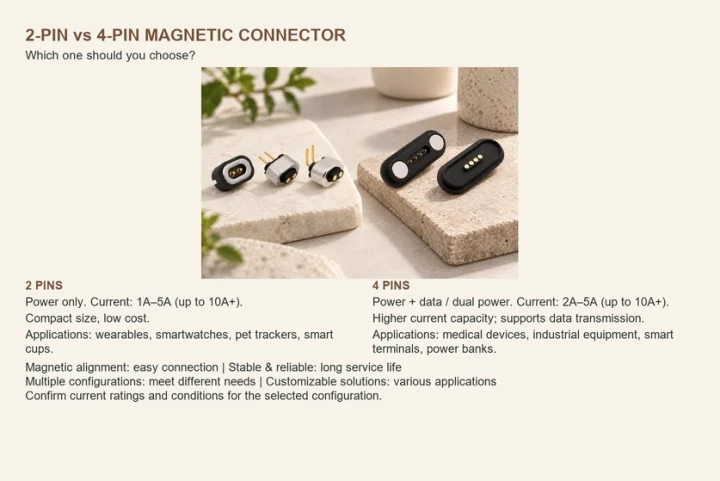Two-contact or Four-contact Magnetic Connector: Choosing the Functions