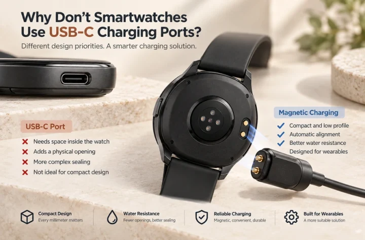 Smartwatch Charging Ports: USB-C and Magnetic Design Choices