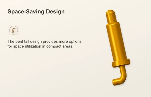Original space-saving design spring contact and its mounting explanation in a pale composition.