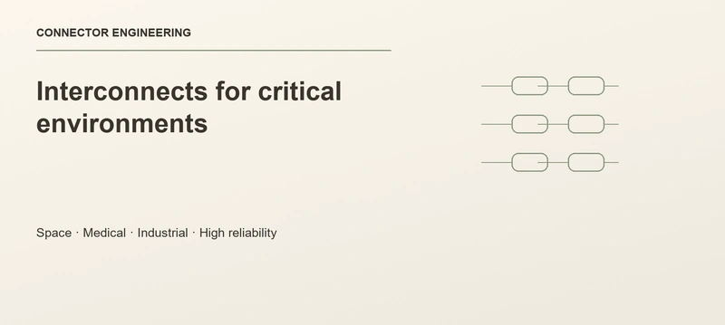 Interconnects for critical environments technical editorial cover, without supplier names or website interface elements.
