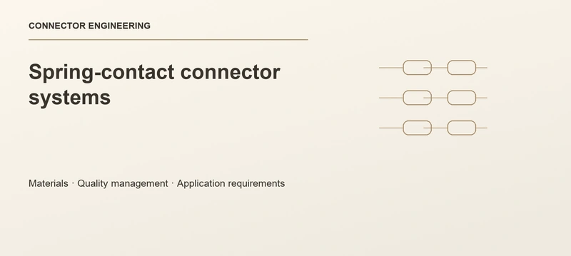Spring-contact connector systems technical editorial cover, without supplier names or website interface elements.