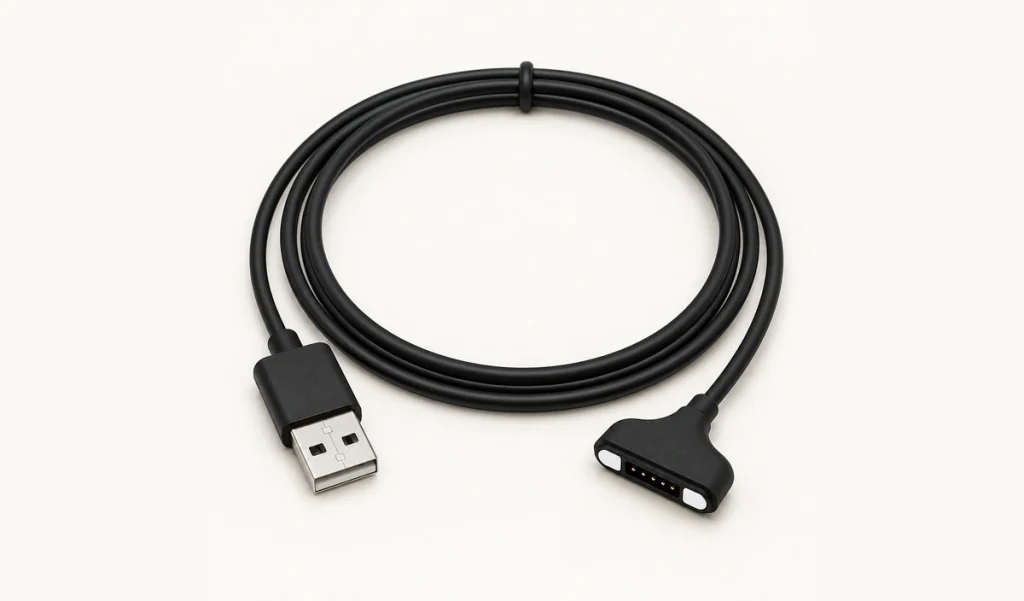 Five-contact USB-A magnetic cable with its original wide T-shaped rear-entry head.